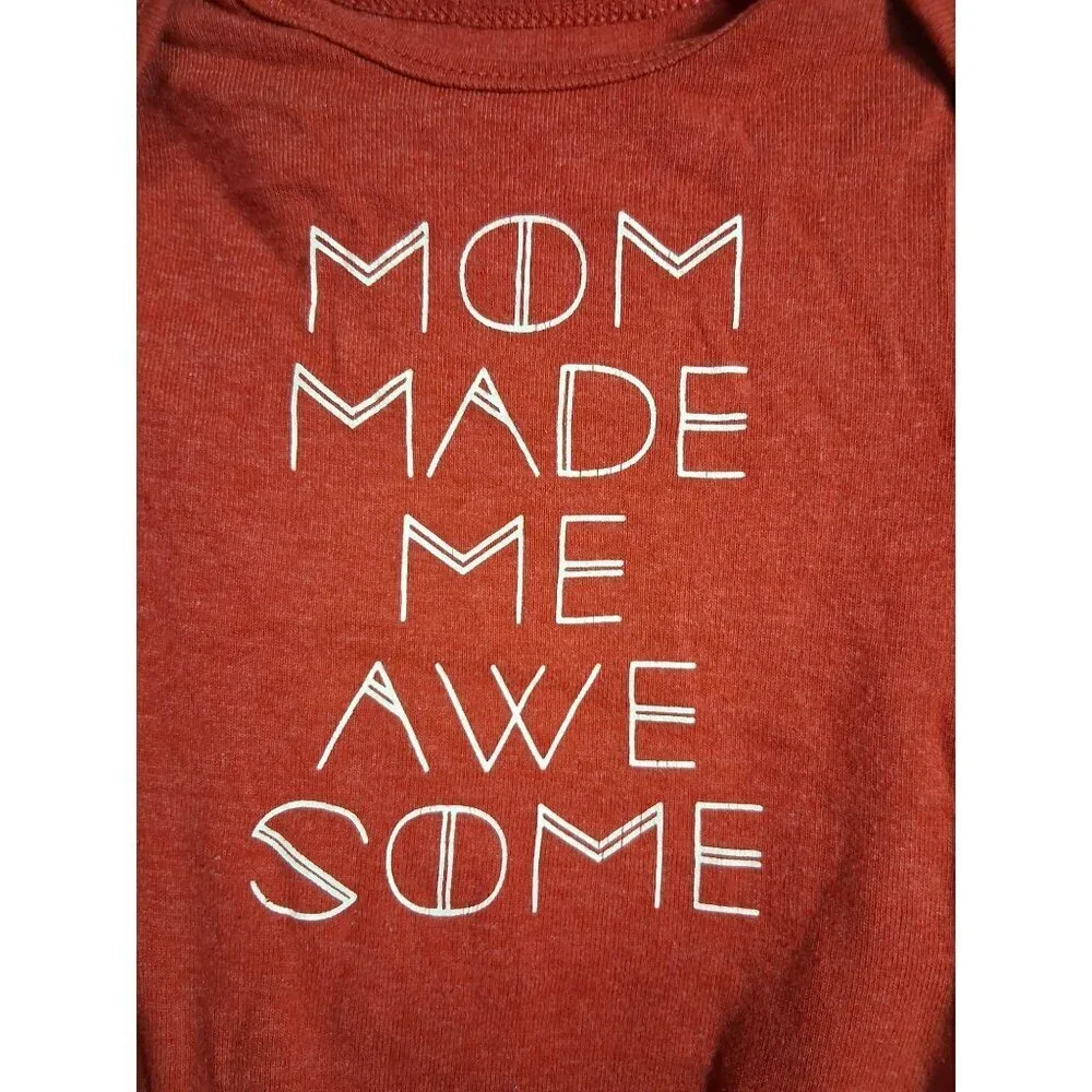 Old Navy Bodysuit Attitude Mom Made Me Awesome Red Unisex Size 3-6 Months
